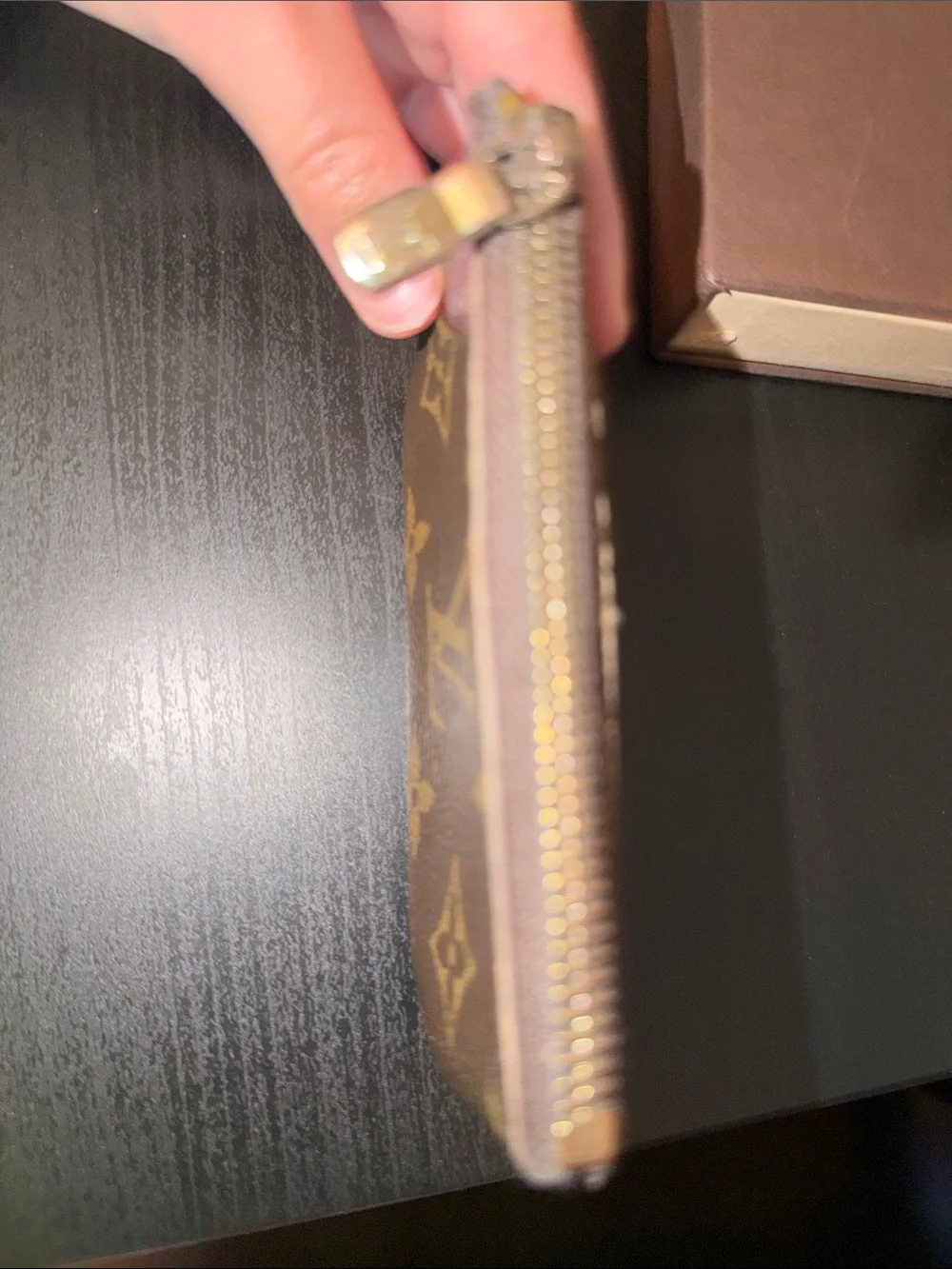 Louis Vuitton Monogram Canvas Key Pouch in Brown and Gold